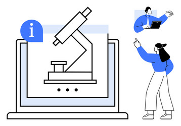 digital microscopy learning through collaboration vector image