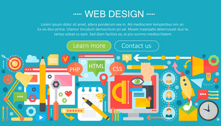Flat Web Apps & Programming Concepts vector image