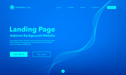 gradient abstract wave background landing page vector image