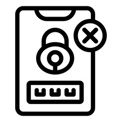 smartphone showing wrong password with padlock vector image