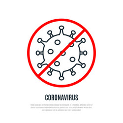 stop coronavirus line icon healthcare concept vector