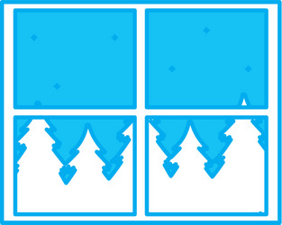 Window forest landscape Royalty Free Vector Image