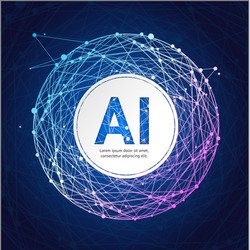 artificial intelligence card poster background vector image