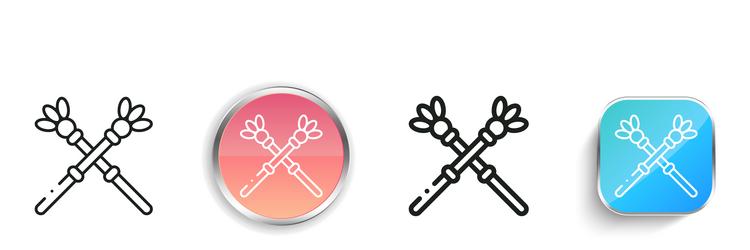 cane icon thin linear regular and button style vector image