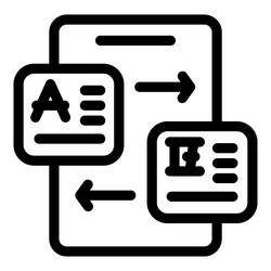 smartphone exchanging text documents using arrows vector image