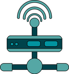 white background with wireless router network vector image
