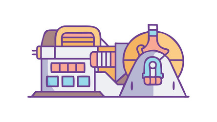 abstract industrial factory with dynamic elements vector image