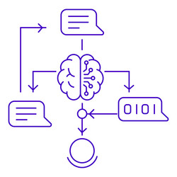 ai text processing neural brain icon design vector image