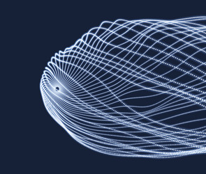 array with dynamic particles 3d technology style vector image