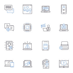 bayesian nerks line icons collection vector