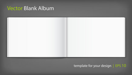 blank of open album on grey background template vector