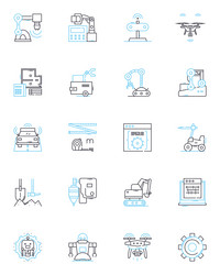 computer programming linear icons set code vector image
