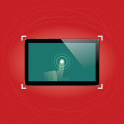 digital tablet with shiny sensor screen touch vector image