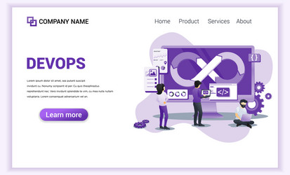 modern flat design concept programmers at work vector image