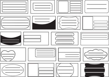 set of different school notebook labels vector image