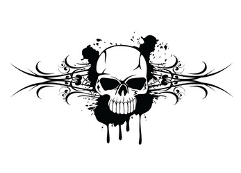 Skull with Gothic Patterns vector image