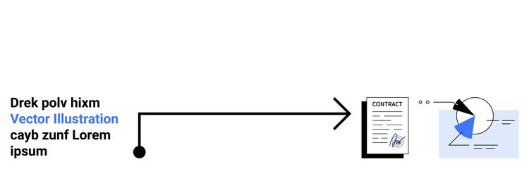 visual workflow with text contract signing vector image