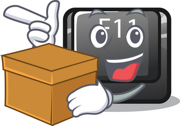 with box f11 button in character shape vector image