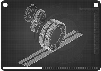 3d model of gears on a black vector