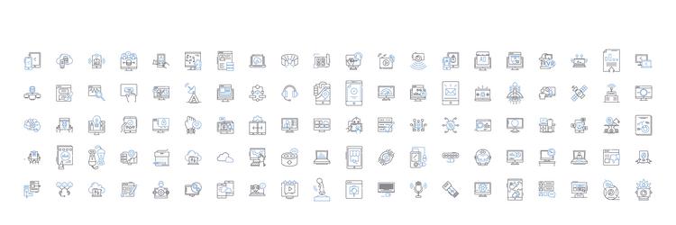 artificial science line icons collection robotics vector image