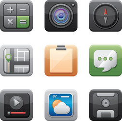bundle apps buttons menu panel vector image