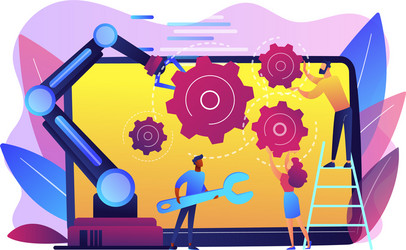 Collaborative robotics concept vector