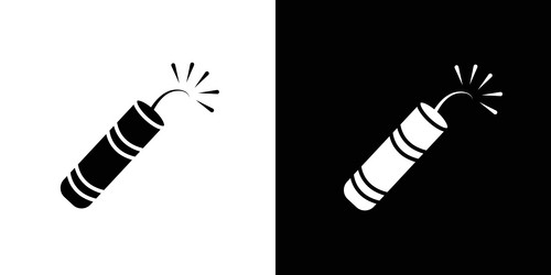 firecracker icon isolated flat in outline vector image