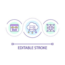 global data cloud storage loop concept icon vector image