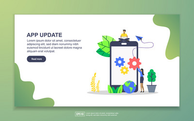 landing page template app update modern flat vector image