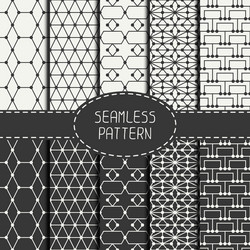 set of geometric abstract seamless polygon pattern vector image