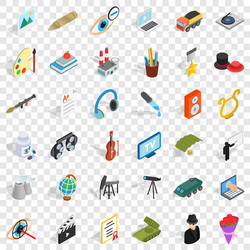 Working icons set isometric style vector