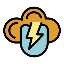 cloud hosting server generating electricity icon vector image