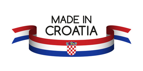 colored ribbon with the croatian tricolor vector