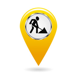 map pointer indicator of repairs and emergency vector image