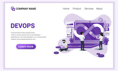modern flat design concept programmers at work vector image