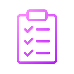 Checklist pixel perfect gradient linear ui icon vector