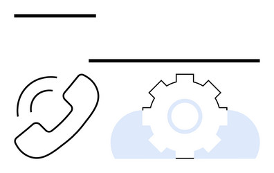 customer support call with cloud-based system vector image