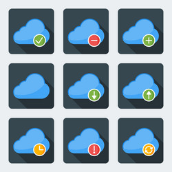 flat style icon set for web and mobile application vector