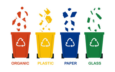 garbage sorting set vector image