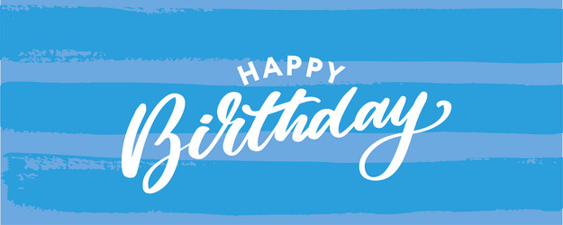 happy birthday lettering text banner black color vector