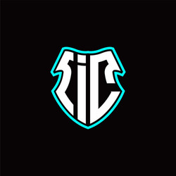i c initial logo design with a shield shape vector image