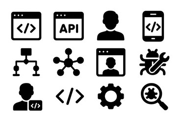icons representing programming concepts vector image