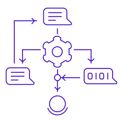 smart ai workflow text automation icon design vector image