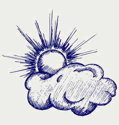Sun and Clouds Sketch vector image