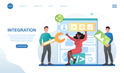 Website Integration Characters vector image