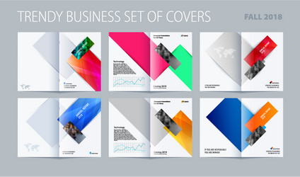 abstract double-page brochure design rectangular vector image
