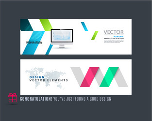 abstract set of modern horizontal website vector image