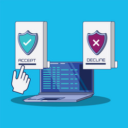 Data security with laptop vector