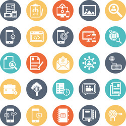 digital system icons set every single icon vector image