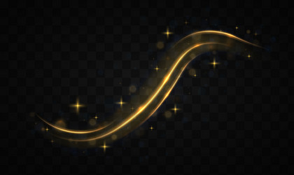 dynamic golden waves light line bokeh effect vector image